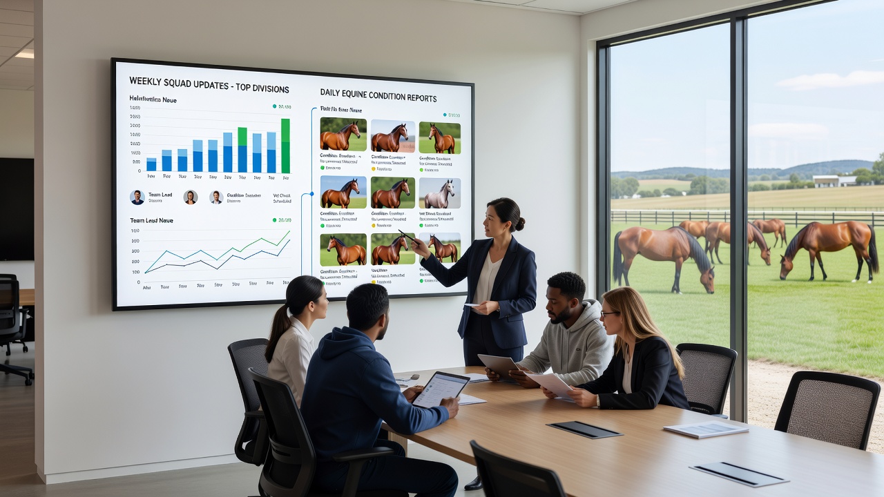 Detailed charts showing synchronized timelines of football squad changes and horse racing condition updates